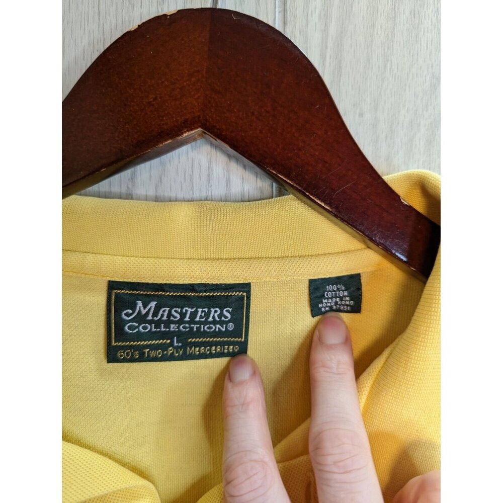 Masters Collection Yellow Solid Short Sleeve Polo Golf Shirt Men's Size Large - Picture 3 of 6
